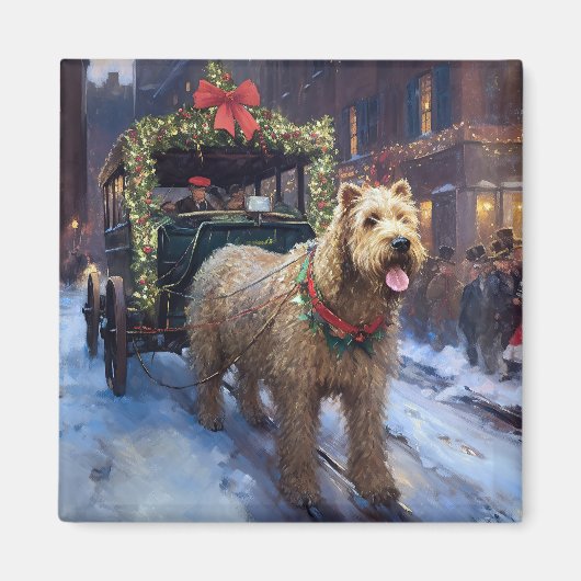 Wheaten Terrier Kerst Feestseizoen Magneet (Voorkant)