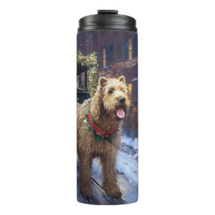 Wheaten Terrier Kerst Feestseizoen Thermosbeker