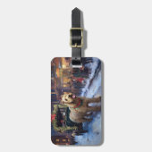 Wheaten Terrier Kerstfeest Seizoen Bagagelabel (Voorkant verticaal)