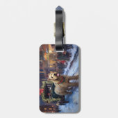 Wheaten Terrier Kerstfeest Seizoen Bagagelabel (Achterkant verticaal)