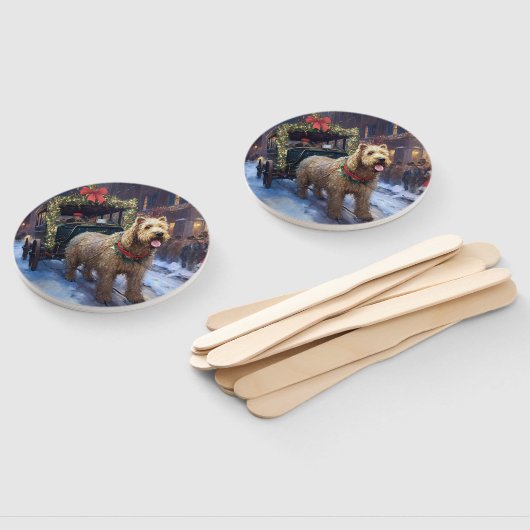 Wheaten Terrier Kerstfeest Seizoen Handwaaier (Niet-gemonteerd)