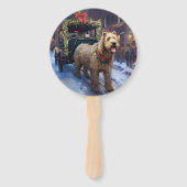 Wheaten Terrier Kerstfeest Seizoen Handwaaier (Voorkant)