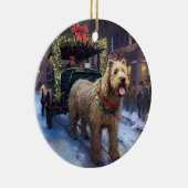 Wheaten Terrier Kerstfeest Seizoen Keramisch Ornament (Rechts)