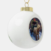 Wheaten Terrier Kerstfeest Seizoen Keramische Bal Ornament (Links)