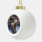 Wheaten Terrier Kerstfeest Seizoen Keramische Bal Ornament (Rechts)