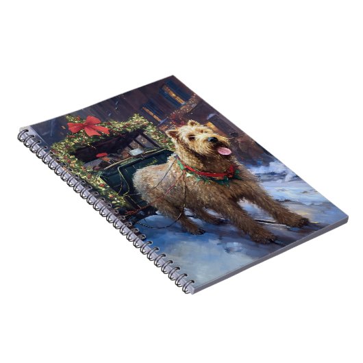 Wheaten Terrier Kerstfeest Seizoen Notitieboek (Rechterzijde)