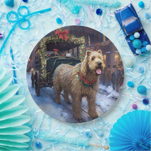 Wheaten Terrier Kerstfeest Seizoen Papieren Bordje (Feest)