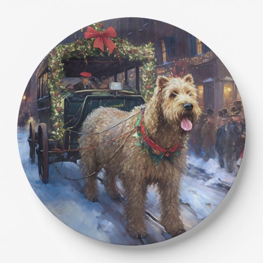 Wheaten Terrier Kerstfeest Seizoen Papieren Bordje (Voorkant)