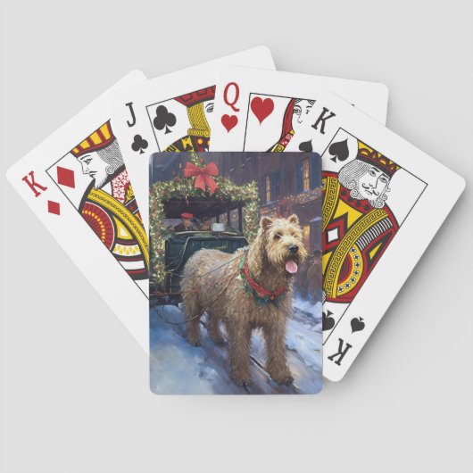 Wheaten Terrier Kerstfeest Seizoen Pokerkaarten (Achterkant)