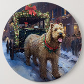Wheaten Terrier Kerstfeest Seizoen Ronde Button 6,0 Cm (Voorkant)