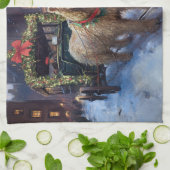 Wheaten Terrier Kerstfeest Seizoen Theedoek (Gevouwen)