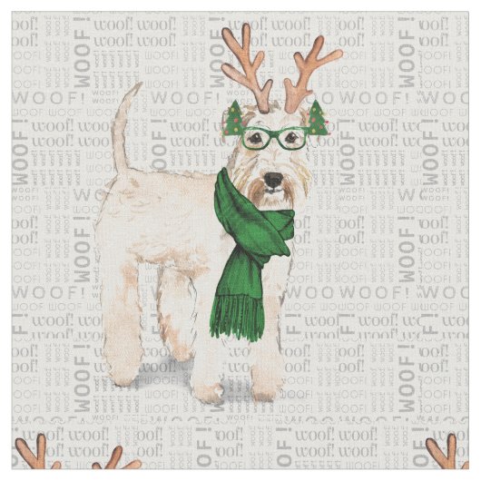 Wheaten Terrier Kersthond met gewei Stof (Close Up)