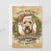 Wheaten Terrier Kerstkaart Kerstmis Kaart (Voorkant)