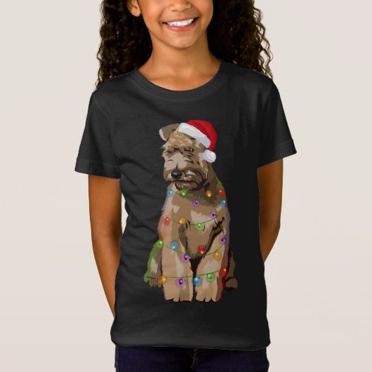 Wheaten Terriër Kerstverlichting Xmas Hondenliefhe T-shirt (Voorkant)