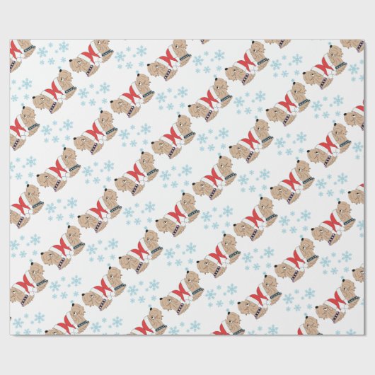 Wheaten Terrier kerstwrapping Cadeaupapier (Vlak)