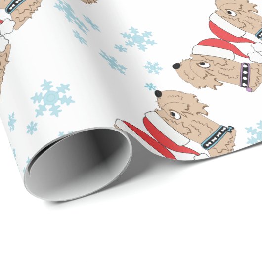 Wheaten Terrier kerstwrapping Cadeaupapier (Rol Hoek)
