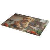 Wheaten Terrier Kookt in Keuken Snijplank (Hoek)