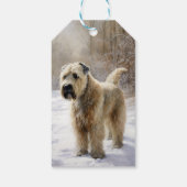 Wheaten Terrier Laat het Sneeuwen Kerstmis Cadeaulabel (Achterkant)
