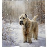 Wheaten Terrier Laat het sneeuwen Kerstmis Douchegordijn (Voorkant)