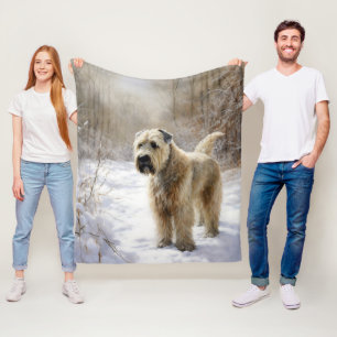 Wheaten Terrier Laat het Sneeuwen Kerstmis Fleece Deken