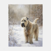 Wheaten Terrier Laat het sneeuwen Kerstmis Fleece Deken (Voorkant)
