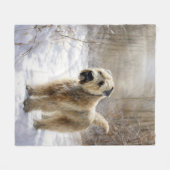 Wheaten Terrier Laat het sneeuwen Kerstmis Fleece Deken (Voorkant (Horizontaal))