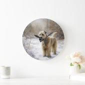 Wheaten Terrier Laat het sneeuwen Kerstmis Grote Klok (Huis)