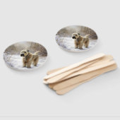 Wheaten Terrier Laat het sneeuwen Kerstmis Handwaaier (Niet-gemonteerd)