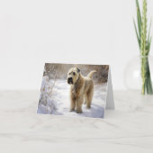 Wheaten Terrier Laat het sneeuwen Kerstmis Kaart (Voorkant)