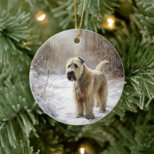 Wheaten Terrier Laat het sneeuwen Kerstmis Keramisch Ornament (Boom)
