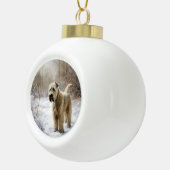 Wheaten Terrier Laat het sneeuwen Kerstmis Keramische Bal Ornament (Rechts)