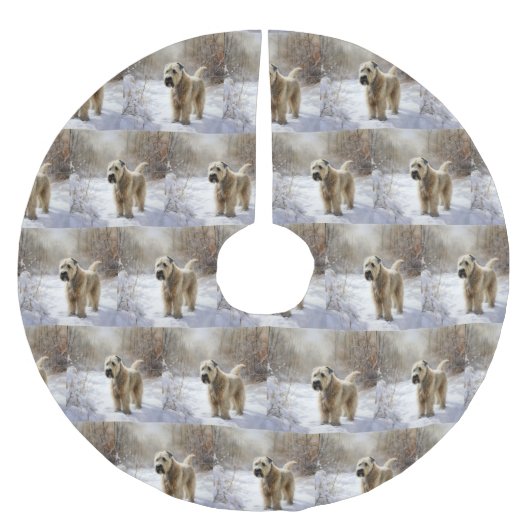 Wheaten Terrier Laat het sneeuwen Kerstmis Kerstboom Rok (Voorkant)