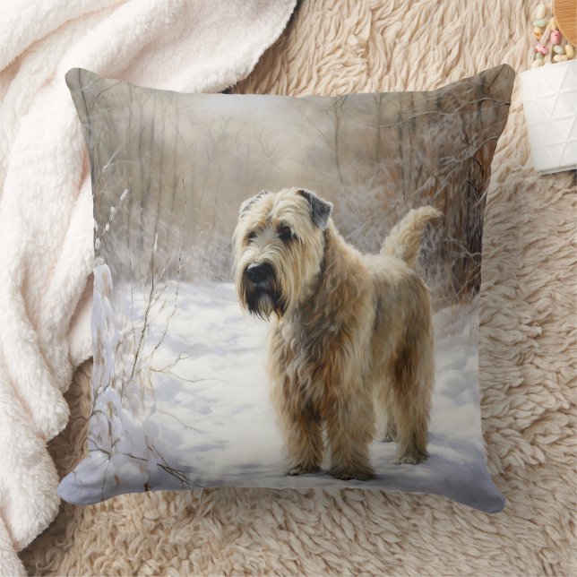 Wheaten Terrier Laat het sneeuwen Kerstmis Kussen (Deken)