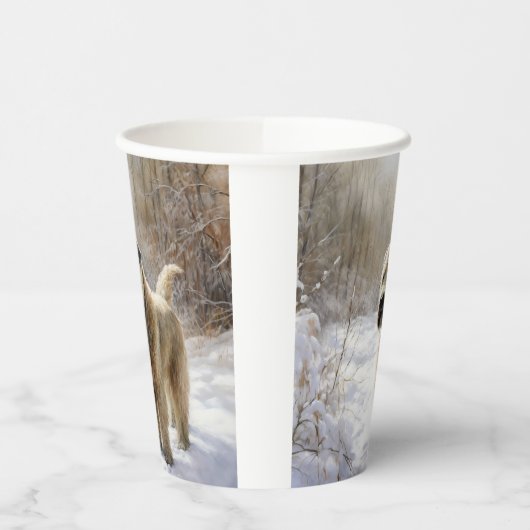 Wheaten Terrier Laat het sneeuwen Kerstmis Papieren Bekers (Links)