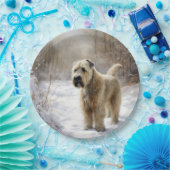 Wheaten Terrier Laat het sneeuwen Kerstmis Papieren Bordje (Feest)