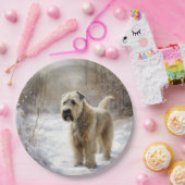 Wheaten Terrier Laat het sneeuwen Kerstmis Papieren Bordje (Feest)