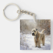 Wheaten Terrier Laat het sneeuwen Kerstmis Sleutelhanger (Voorkant)