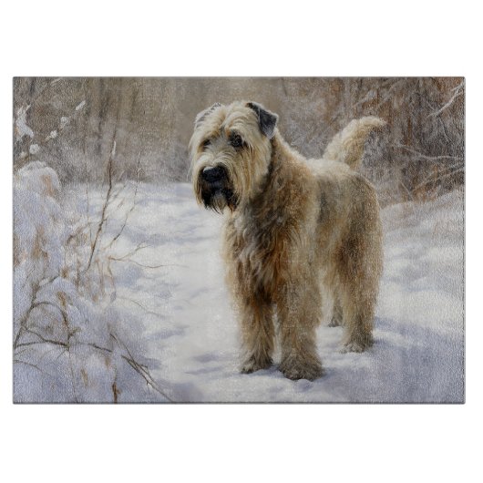 Wheaten Terrier Laat het sneeuwen Kerstmis Snijplank (Voorkant)