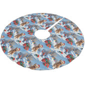 Wheaten Terrier Loopt In Sneeuw Met Kerst Pet Kerstboom Rok (Gekanteld)