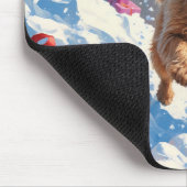 Wheaten Terrier Loopt In Sneeuw Met Kerst Pet Muismat (Hoek)