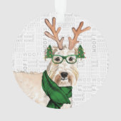 Wheaten Terrier met naam en kerstfoto Ornament (achterkant)