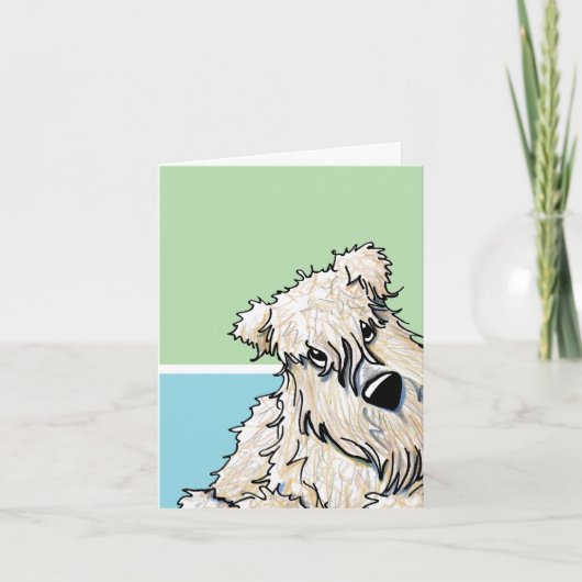 Wheaten Terrier Note-Kaart Feestdagen Kaart (Voorkant)