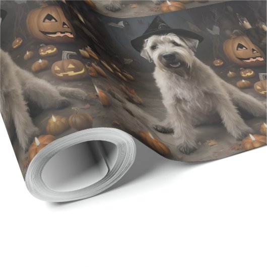Wheaten Terrier Pompoenen Halloween Eng Cadeaupapier (Rol Hoek)