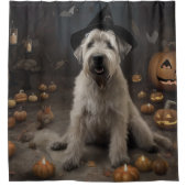 Wheaten Terrier Pompoenen Halloween Eng Douchegordijn (Voorkant)