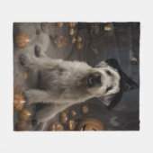 Wheaten Terrier Pompoenen Halloween Eng Fleece Deken (Voorkant (Horizontaal))