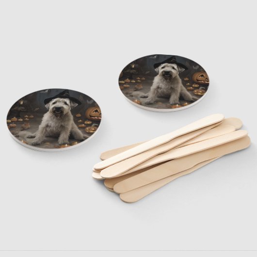 Wheaten Terrier Pompoenen Halloween Eng Handwaaier (Niet-gemonteerd)