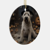 Wheaten Terrier Pompoenen Halloween Eng Keramisch Ornament (Rechts)