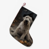 Wheaten Terrier Pompoenen Halloween Eng Kleine Kerstsok (Voorkant (Hangend))