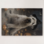 Wheaten Terrier Pompoenen Halloween Eng Legpuzzel (Horizontaal)