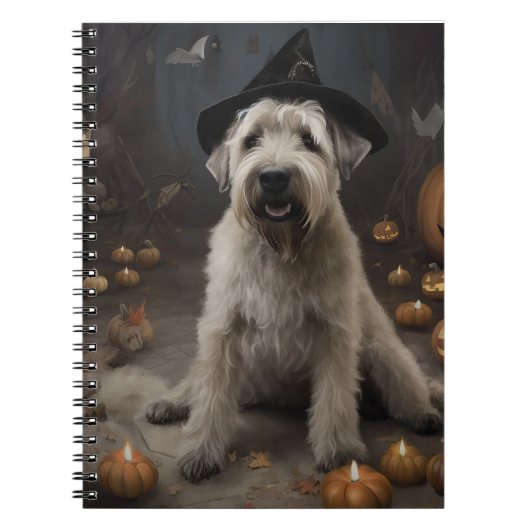 Wheaten Terrier Pompoenen Halloween Eng Notitieboek (Voorkant)